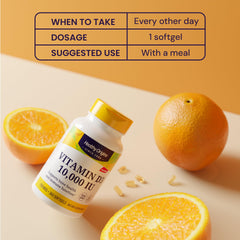 Caja abierta con el frasco Healthy Origins y softgels para visión del contenido