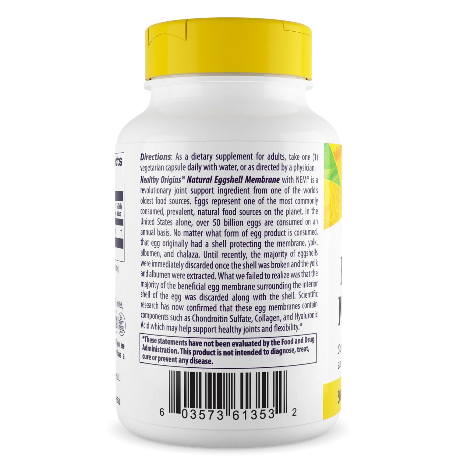 Healthy Origins etiqueta con lista de ingredientes y garantía de calidad