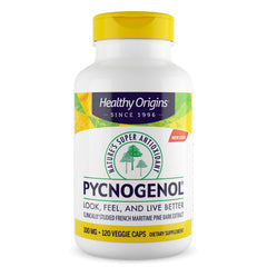 Healthy Origins frasco frontal mostrando etiqueta clara y beneficios