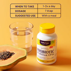 Healthy Origins: persona tomando cápsula con agua para conveniencia diaria