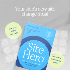 Healthy Sites parche sostenido en mano mostrando tamaño y facilidad de uso