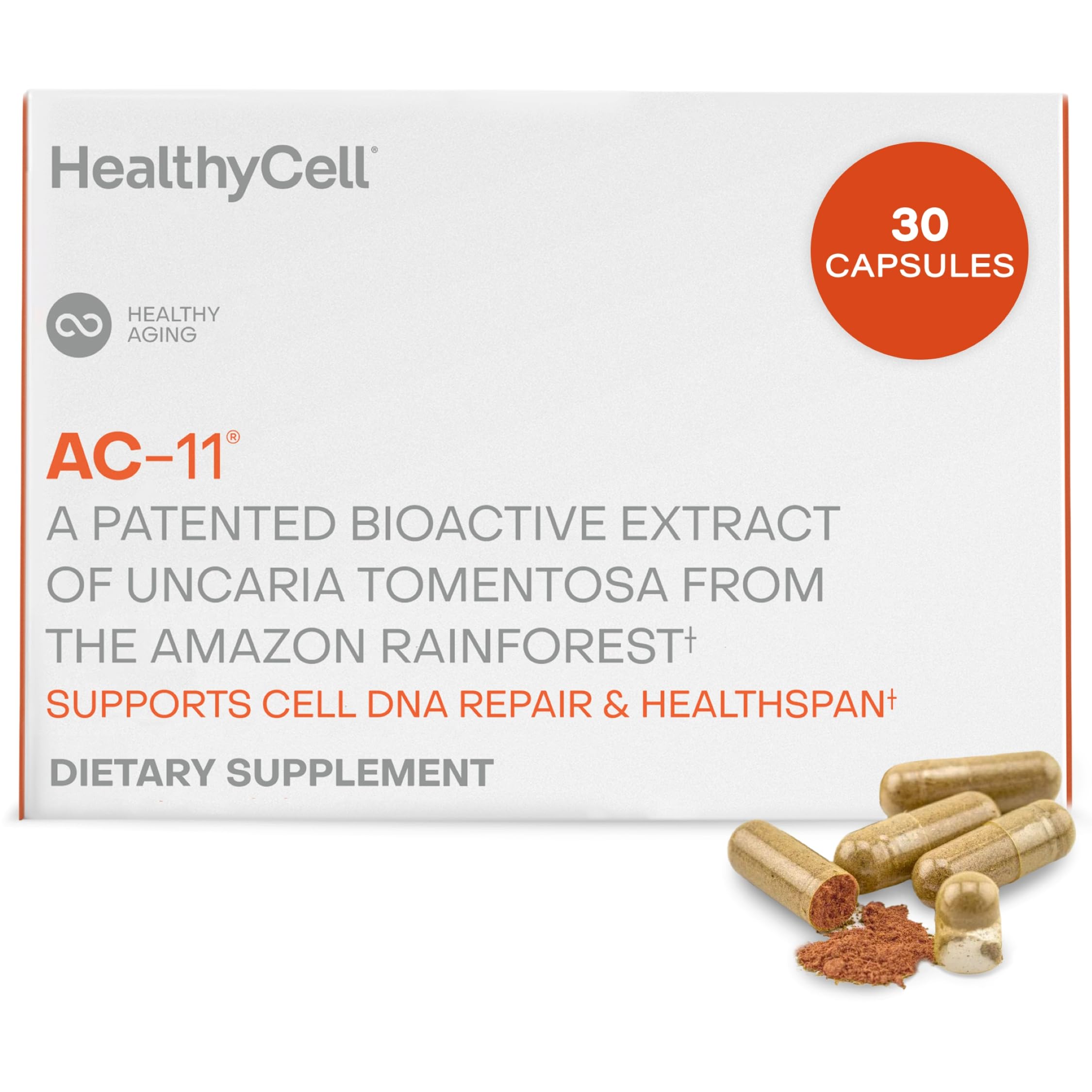 Healthycell AC-11 envase frontal mostrando presentación y dosis recomendada
