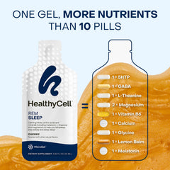 Healthycell persona usando el gel antes de dormir comodidad nocturna