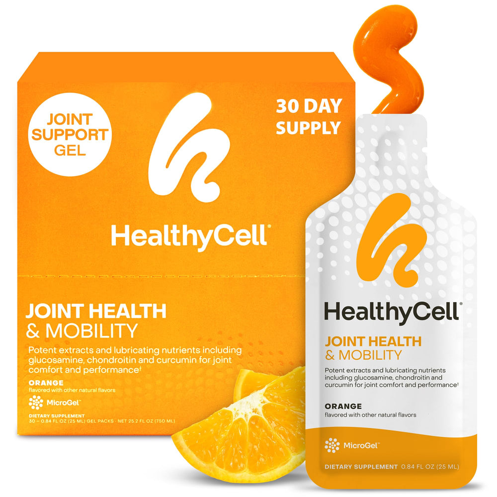 Healthycell envase frontal mostrando 30 gel packs y beneficio práctico