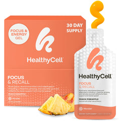 Healthycell empaque frontal mostrando 30 sobres y beneficio portátil