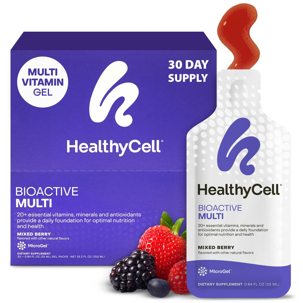 Healthycell frontal del paquete MicroGel mostrando presentación y ventaja práctica