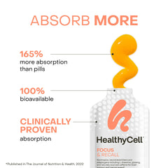Healthycell sobre abierto con gel listo para consumir beneficioso