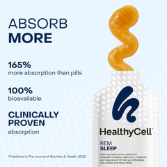 Healthycell sobre abierto con gel contenido preparado para tomar