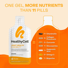 Healthycell gel pack en mano mostrando tamaño portátil y conveniencia