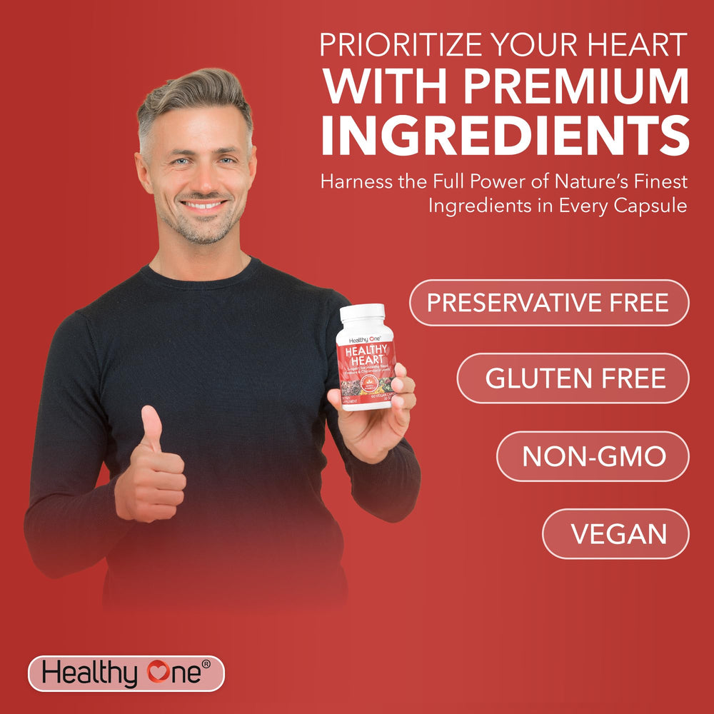 Healthy One Healthy Heart estilo de vida con suplemento junto a comidas saludables