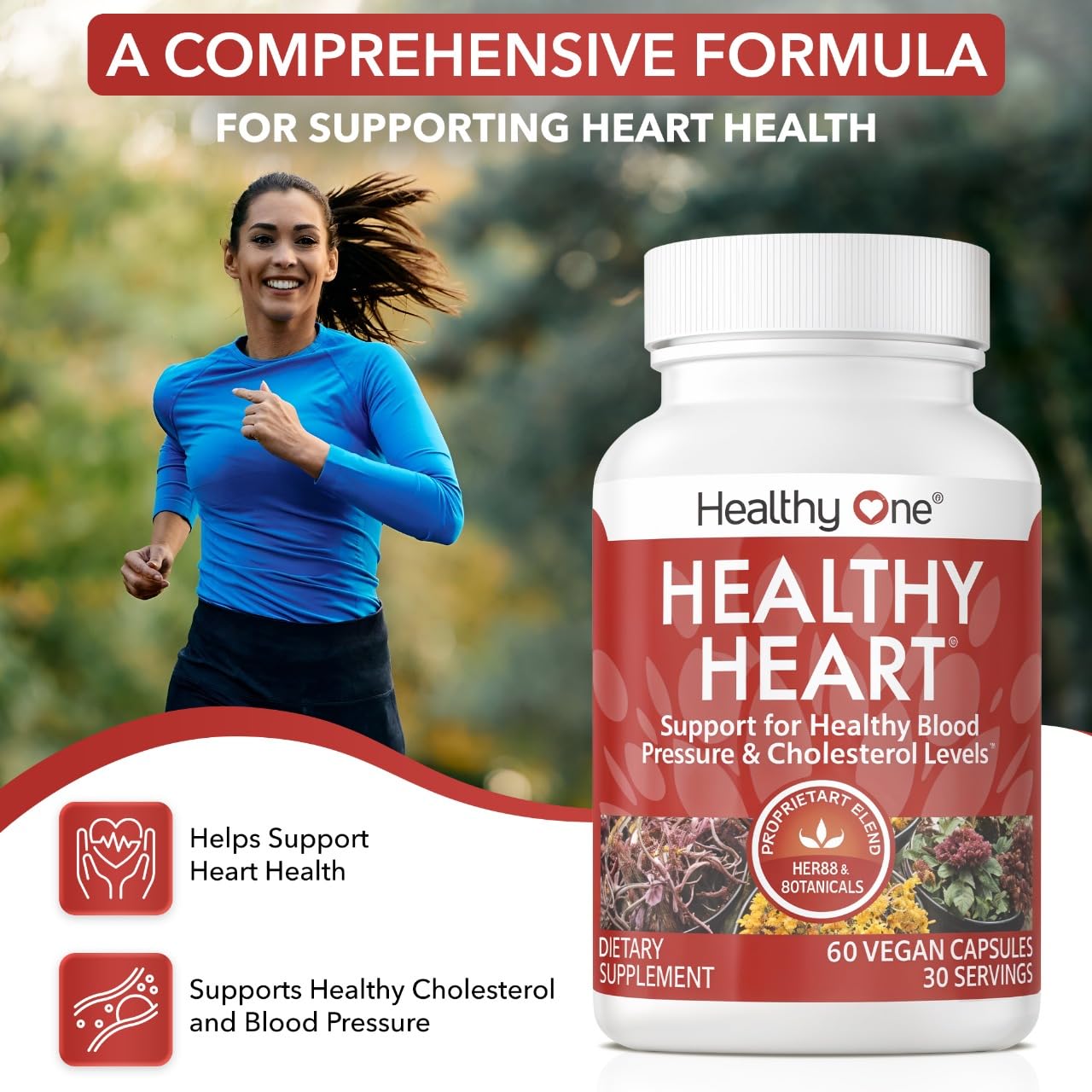 Healthy One Healthy Heart textura de ingredientes en polvo que sugiere pureza y potencia