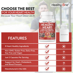 Healthy One Healthy Heart cápsula en mano para comparar tamaño y dosificación práctica