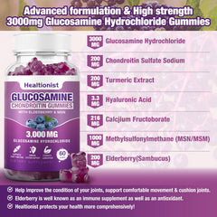 Envase abierto con gomitas Healtionist desplegadas para uso diario