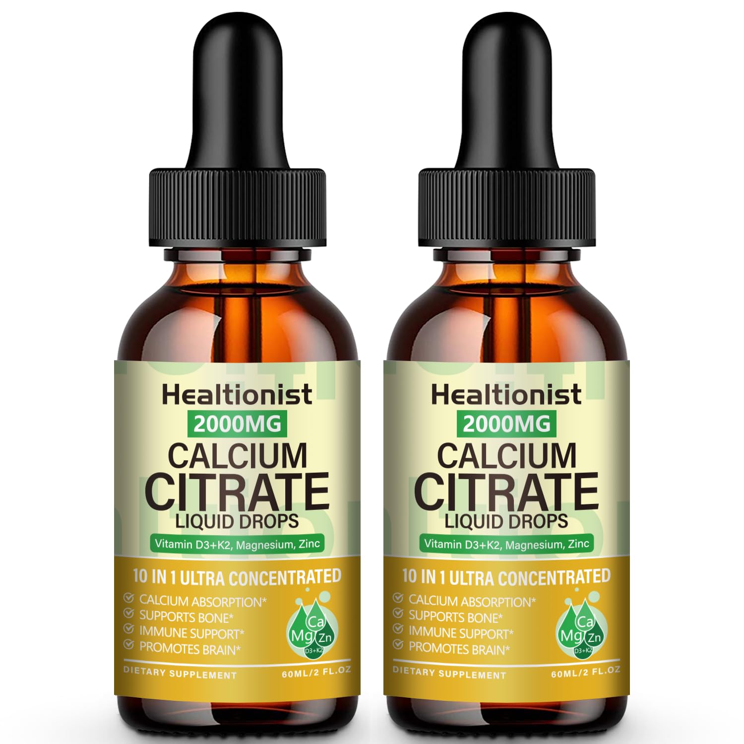 Healtionist frasco frontal mostrando etiqueta clara y beneficio de formulación líquida