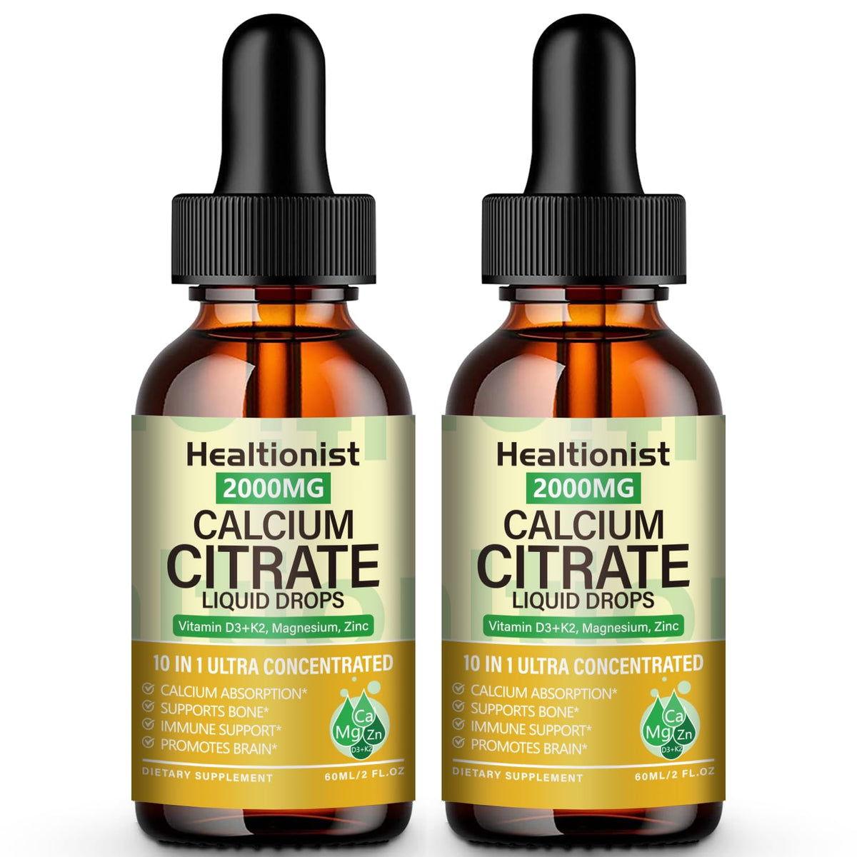 Healtionist frasco frontal mostrando etiqueta clara y beneficio de formulación líquida