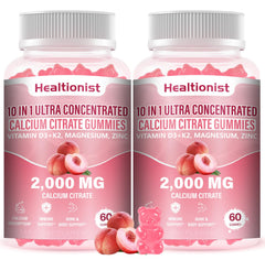 Healtionist vista frontal del envase mostrando gomitas y beneficios
