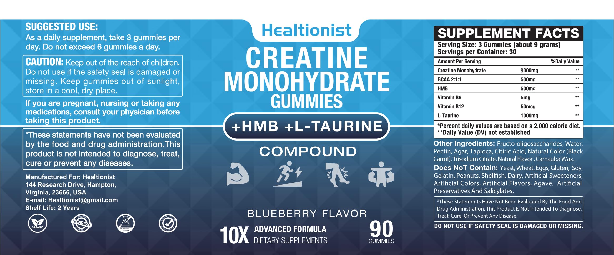 Healtionist pack de dos frascos que asegura suministro para 60 días