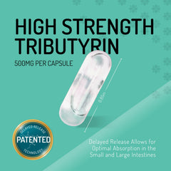 Healus tributyrin líquido vertiéndose para ilustrar pureza y potencia