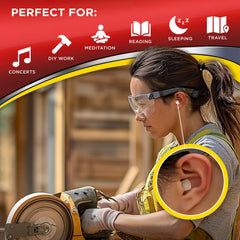HEAROS persona durmiendo de lado usando tapón para sueño reparador