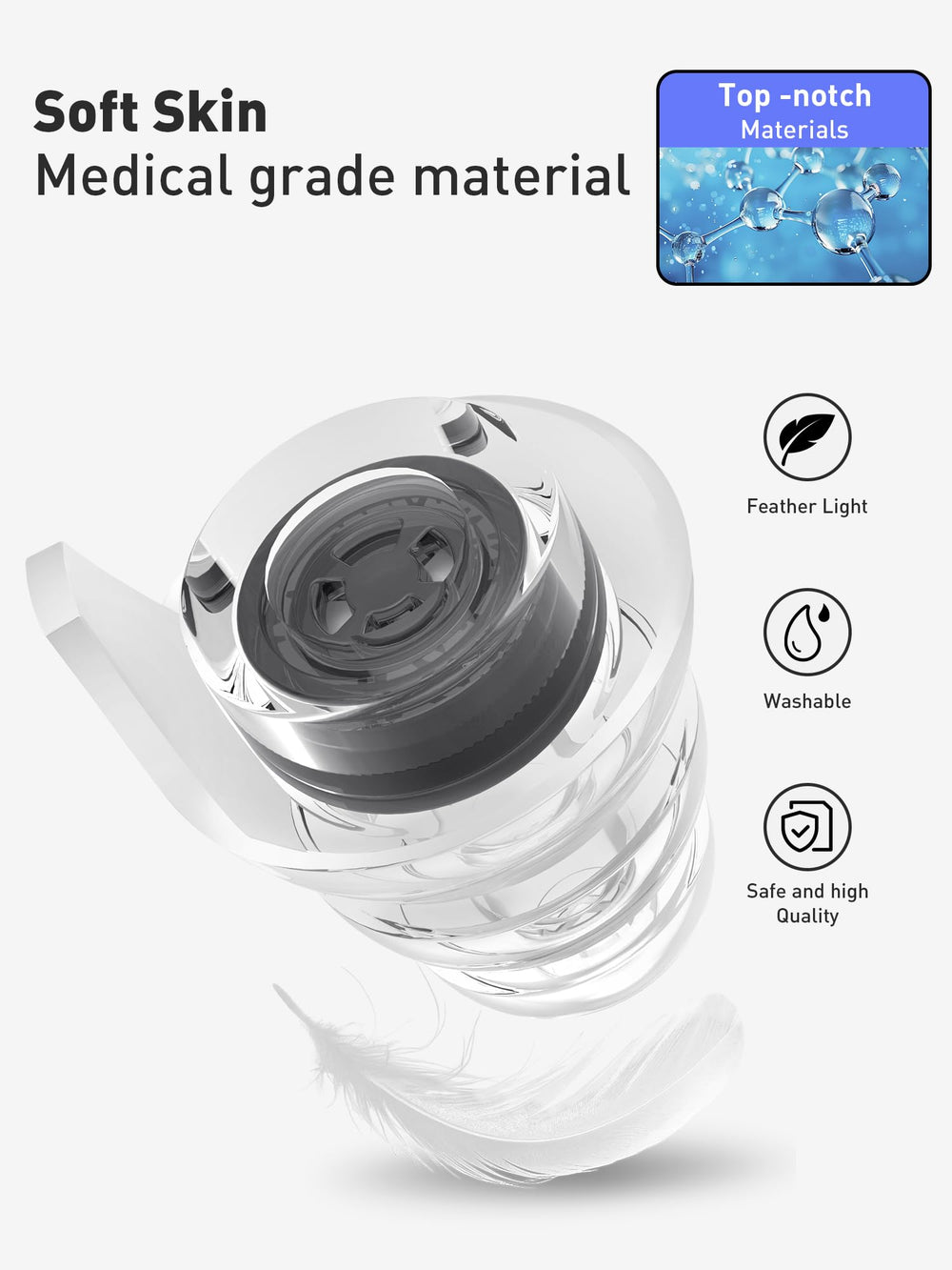 Hearprotek estuche de aluminio con mosquetón para transporte seguro