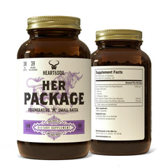 HEART & SOIL envase frontal mostrando suplemento para salud femenina