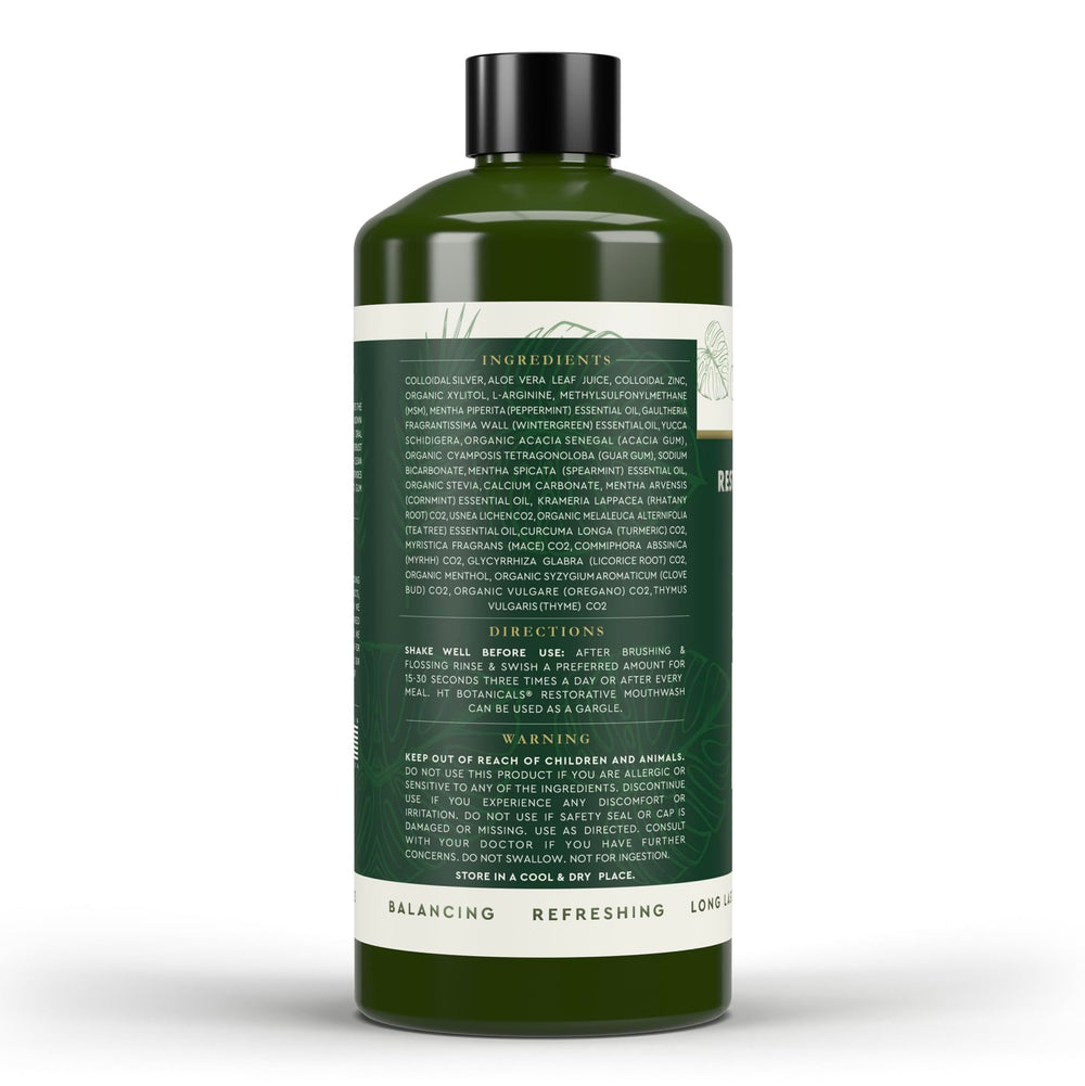 Heart Tone Botanicals botella junto a regla, comparación de tamaño práctica