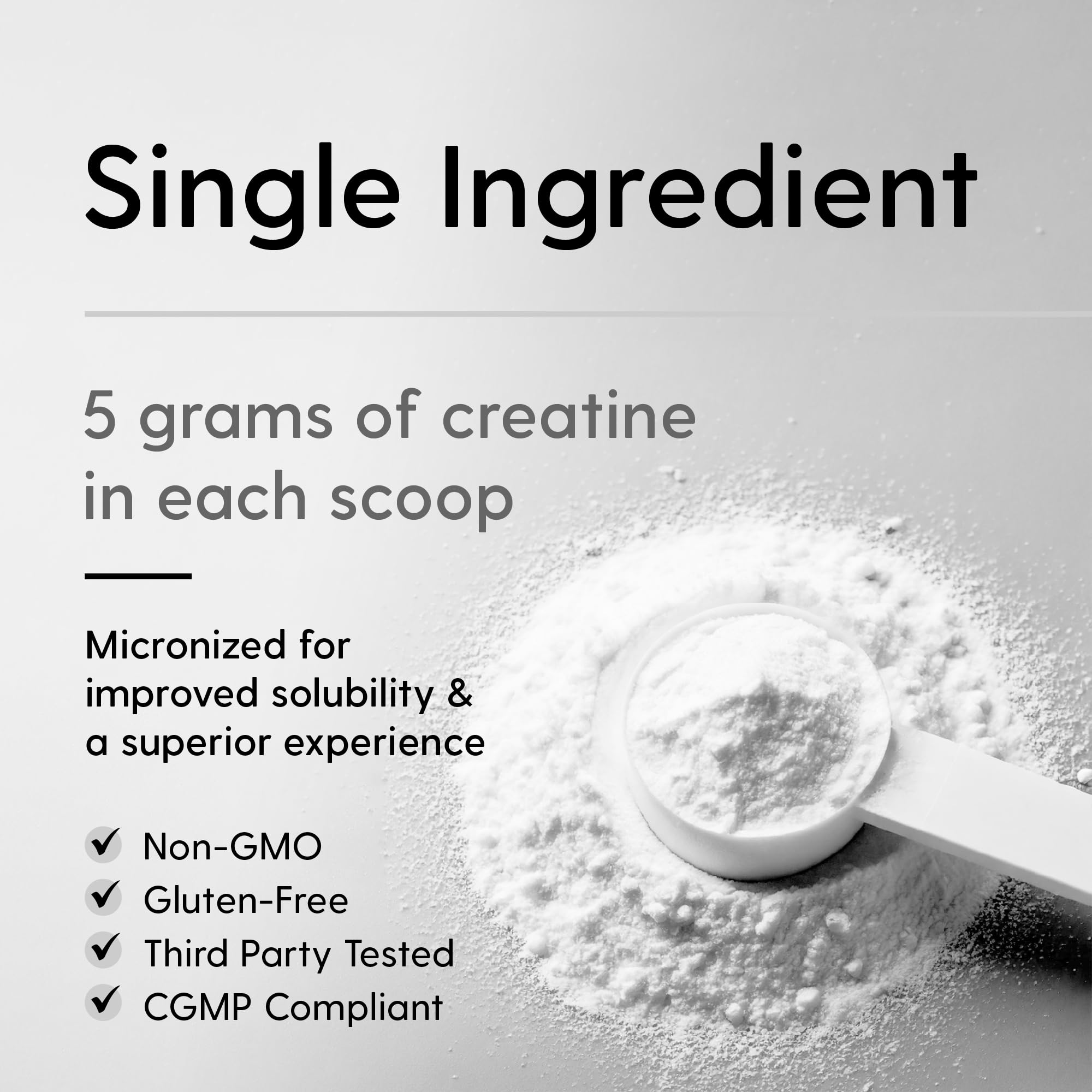 HEARTHY FOODS cucharada con 5 g mostrando la porción exacta por servicio