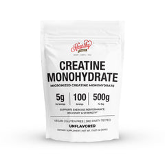 HEARTHY FOODS envase frontal de creatina 500 g para suministro prolongado
