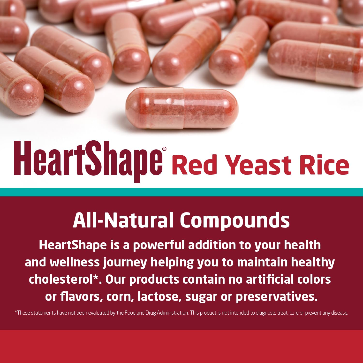 HeartShape suplemento en mesa junto a desayuno saludable que apoya rutina