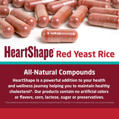 HeartShape suplemento en mesa junto a desayuno saludable que apoya rutina