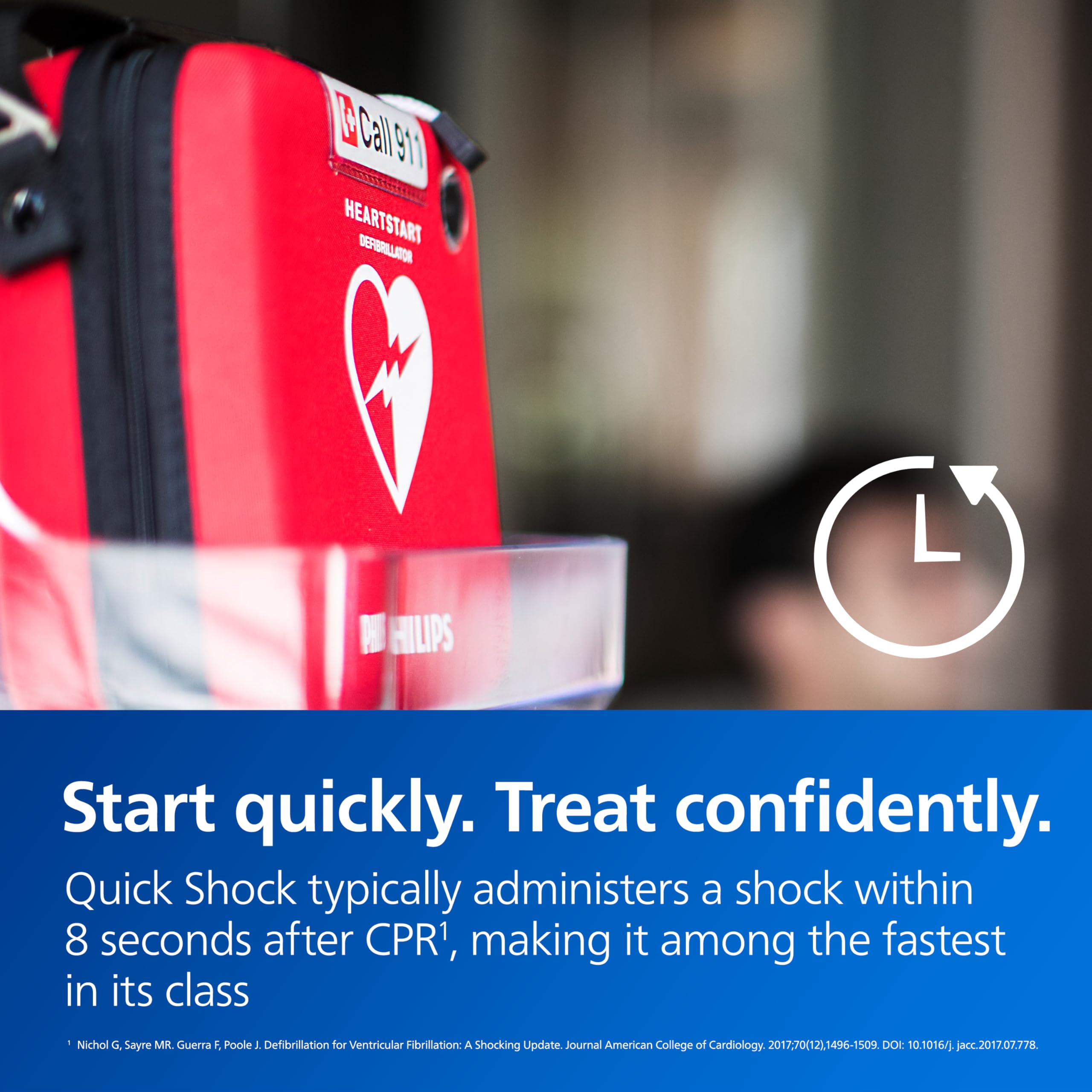 HeartStart comparación de tamaño para evaluar ubicación y montaje