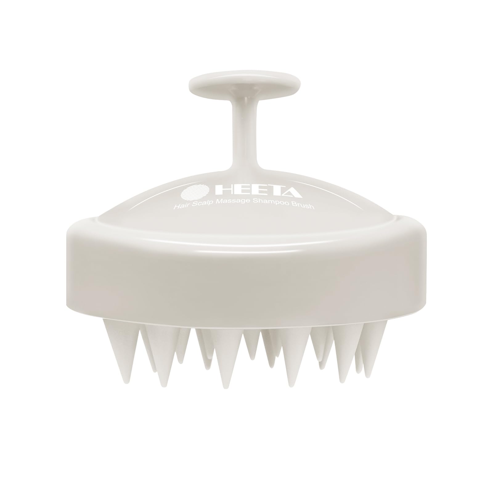 HEETA cepillo frontal beige mostrando diseño ergonómico y agarre antideslizante