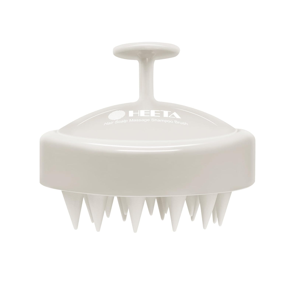 HEETA cepillo frontal beige mostrando diseño ergonómico y agarre antideslizante