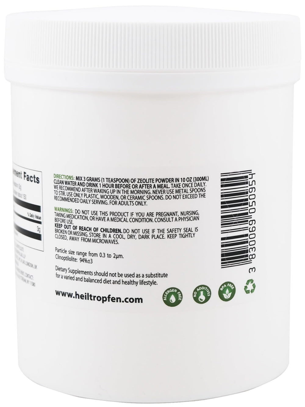 Heiltropfen envase sobre fondo de caña de azúcar compostable eco