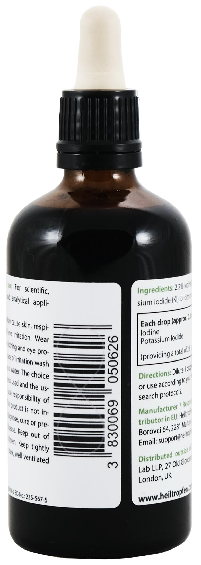 Heiltropfen comparación de tamaño 100ml para referencia