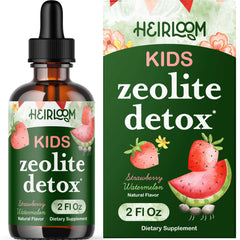 Heirloom envase frontal de gotas para desintoxicación infantil con diseño claro y dosis fácil