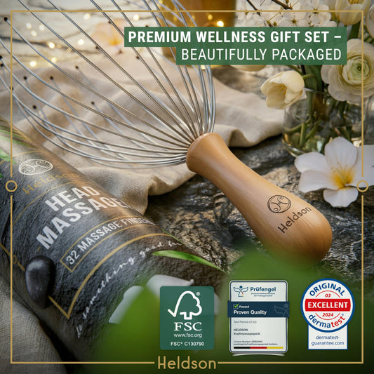 HELDSON primer plano de las 32 varillas de acero inoxidable mostrando calidad y flexibilidad