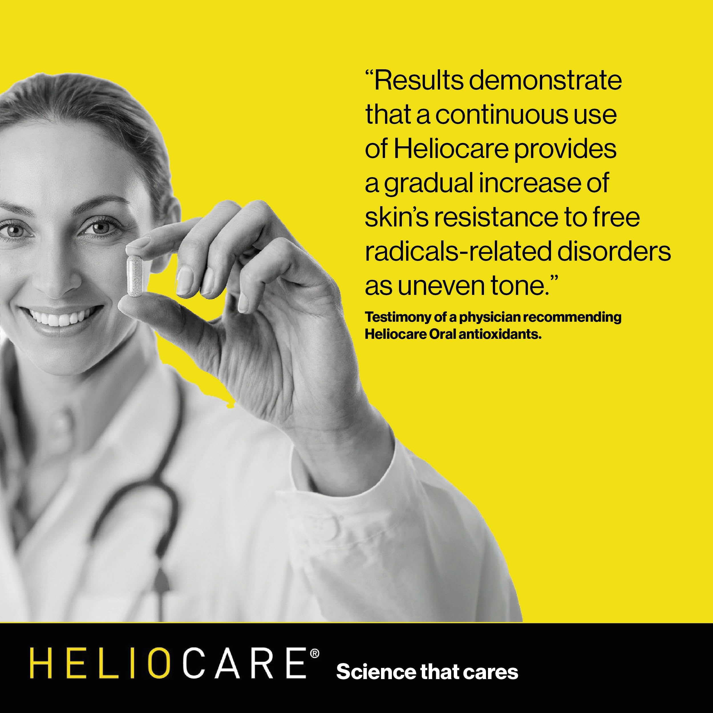 Heliocare frasco junto a rutina diaria de cuidado para integración fácil