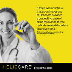 Heliocare frasco junto a rutina diaria de cuidado para integración fácil