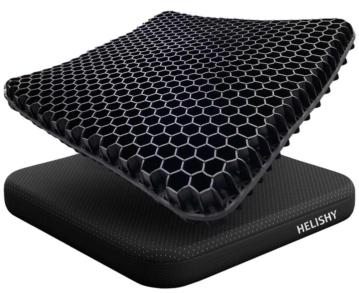 Helishy vista frontal del cojín mostrando forma ergonómica y confort