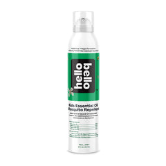 Hello Bello frasco frontal 5 oz mostrando diseño y beneficio anti-mosquitos