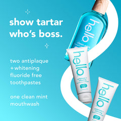 hello botella de enjuague Clean Mint frente para aliento fresco