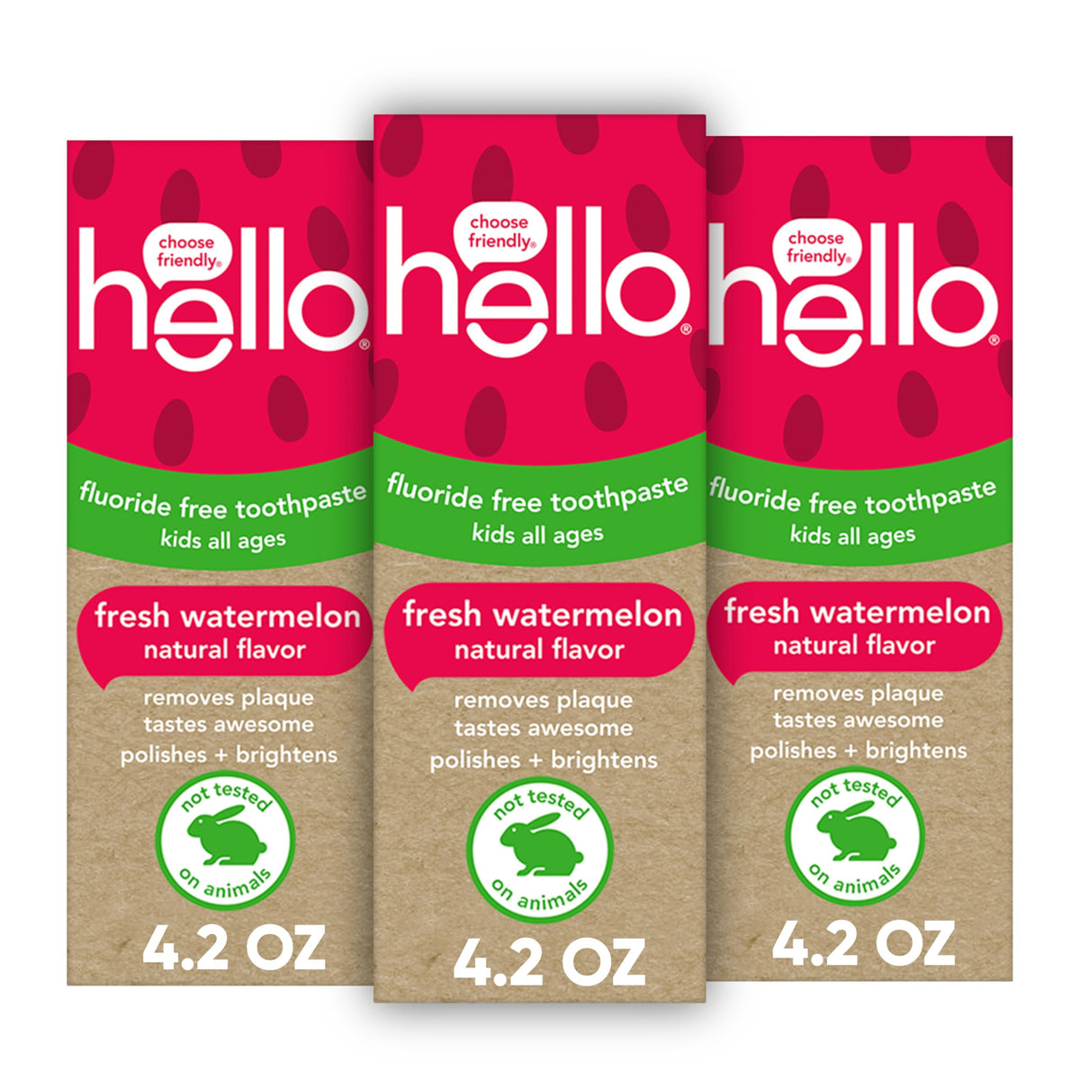 hello pack frontal 3 tubos sandía atractivo para incentivar cepillado