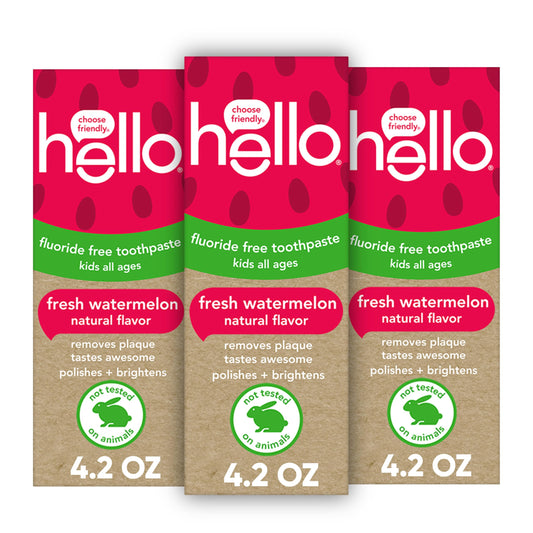 hello pack frontal 3 tubos sandía atractivo para incentivar cepillado