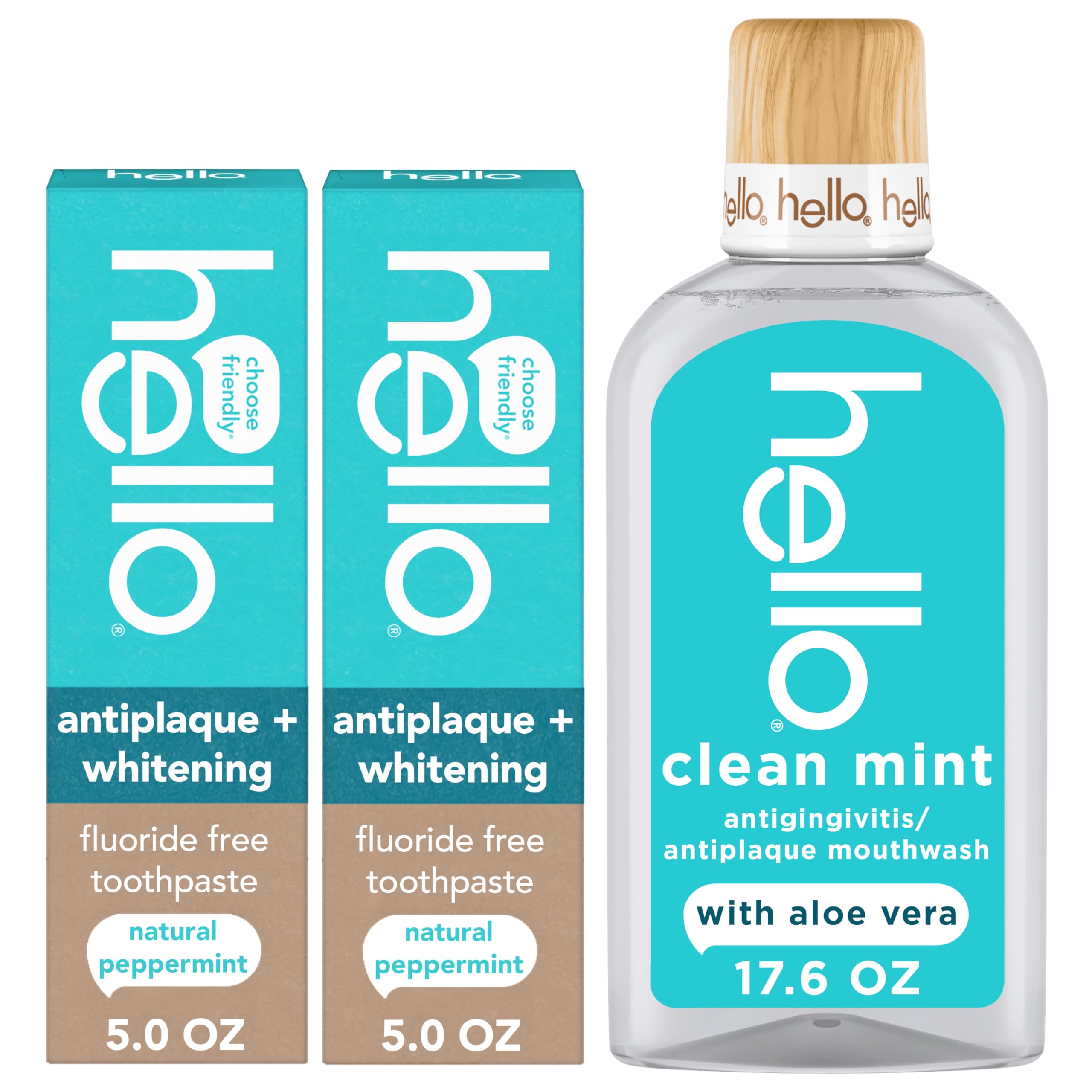 hello pack frontal con dos pastas y enjuague mostrando conveniencia