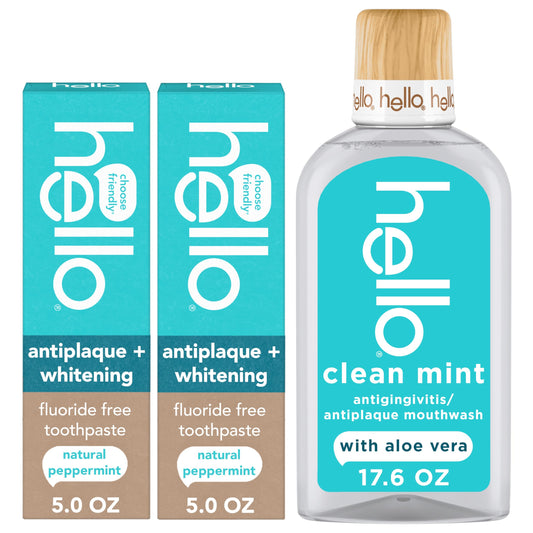 hello pack frontal con dos pastas y enjuague mostrando conveniencia