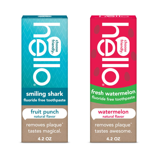 hello pack frontal mostrando ambos tubos para elegir sabores y sonrisas
