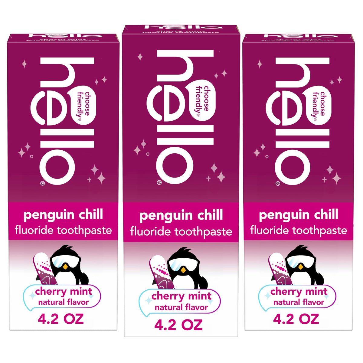 hello Penguin Chill frente del tubo muestra diseño y beneficio limpieza