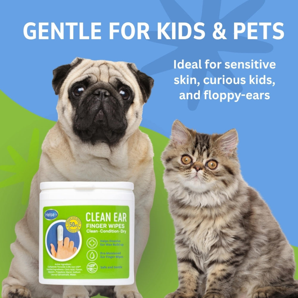 HelsRx toallita limpiando oreja de mascota para higiene suave