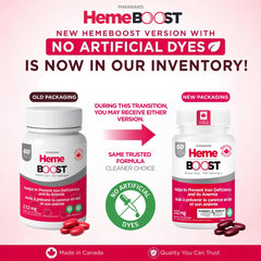 HEME BOOST primer plano de tableta que muestra textura y facilidad de deglución